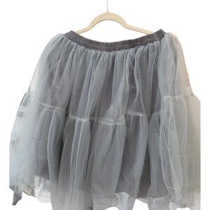 Vintage Gray Tiered Tulle Skirt - Women's Skirt